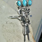 Vintage Kachina ring Navajo turquoise size 7.2 sterling silver women signed CPH