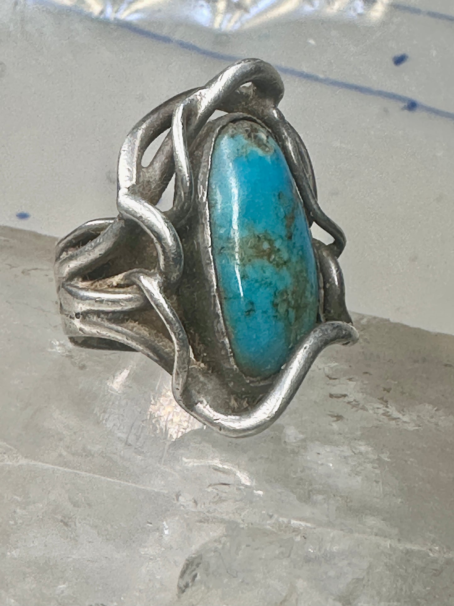 Turquoise ring size 6 turquoise brutalist southwest sterling silver sterling women