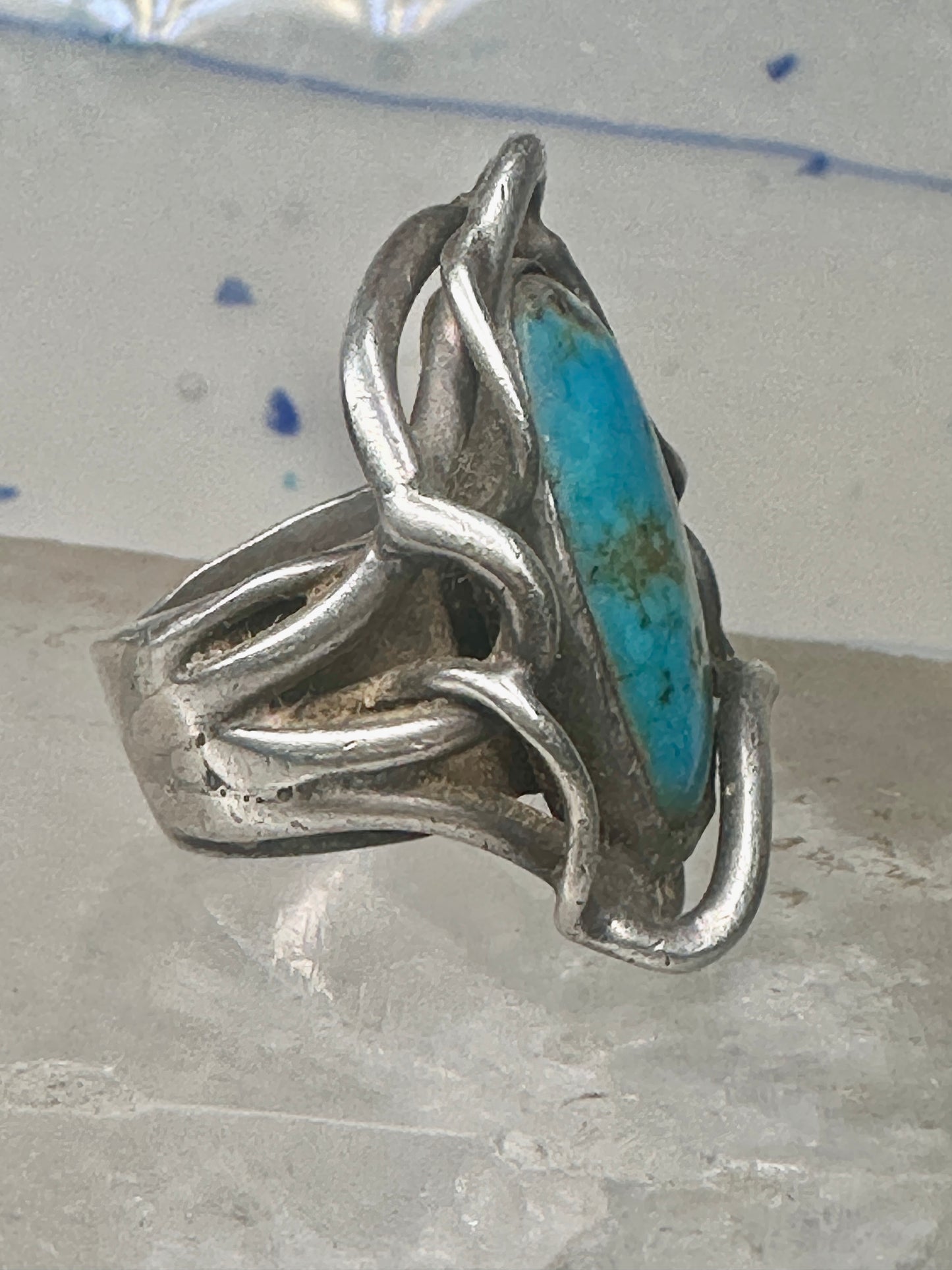 Turquoise ring size 6 turquoise brutalist southwest sterling silver sterling women