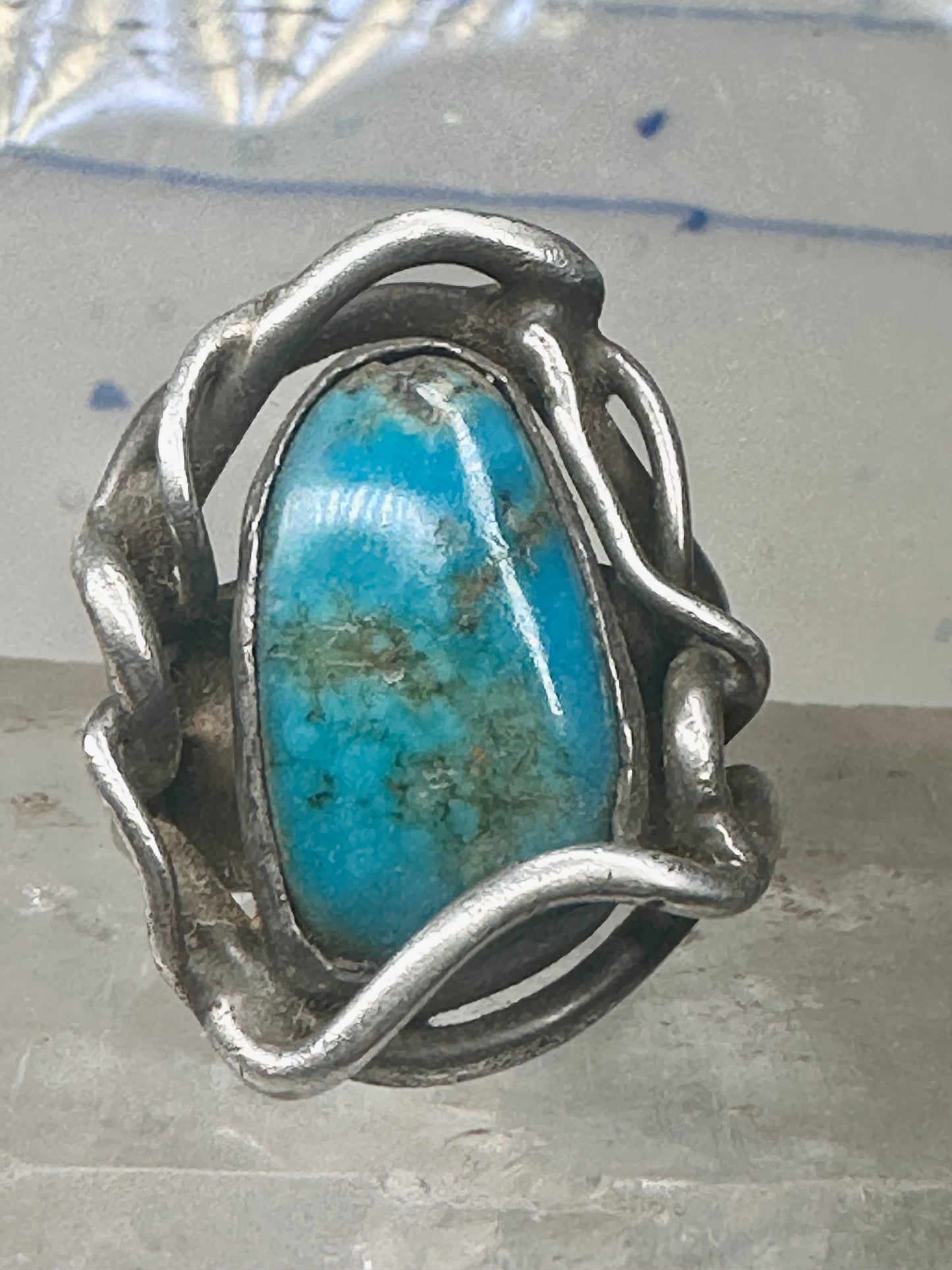 Turquoise ring size 6 turquoise brutalist southwest sterling silver sterling women