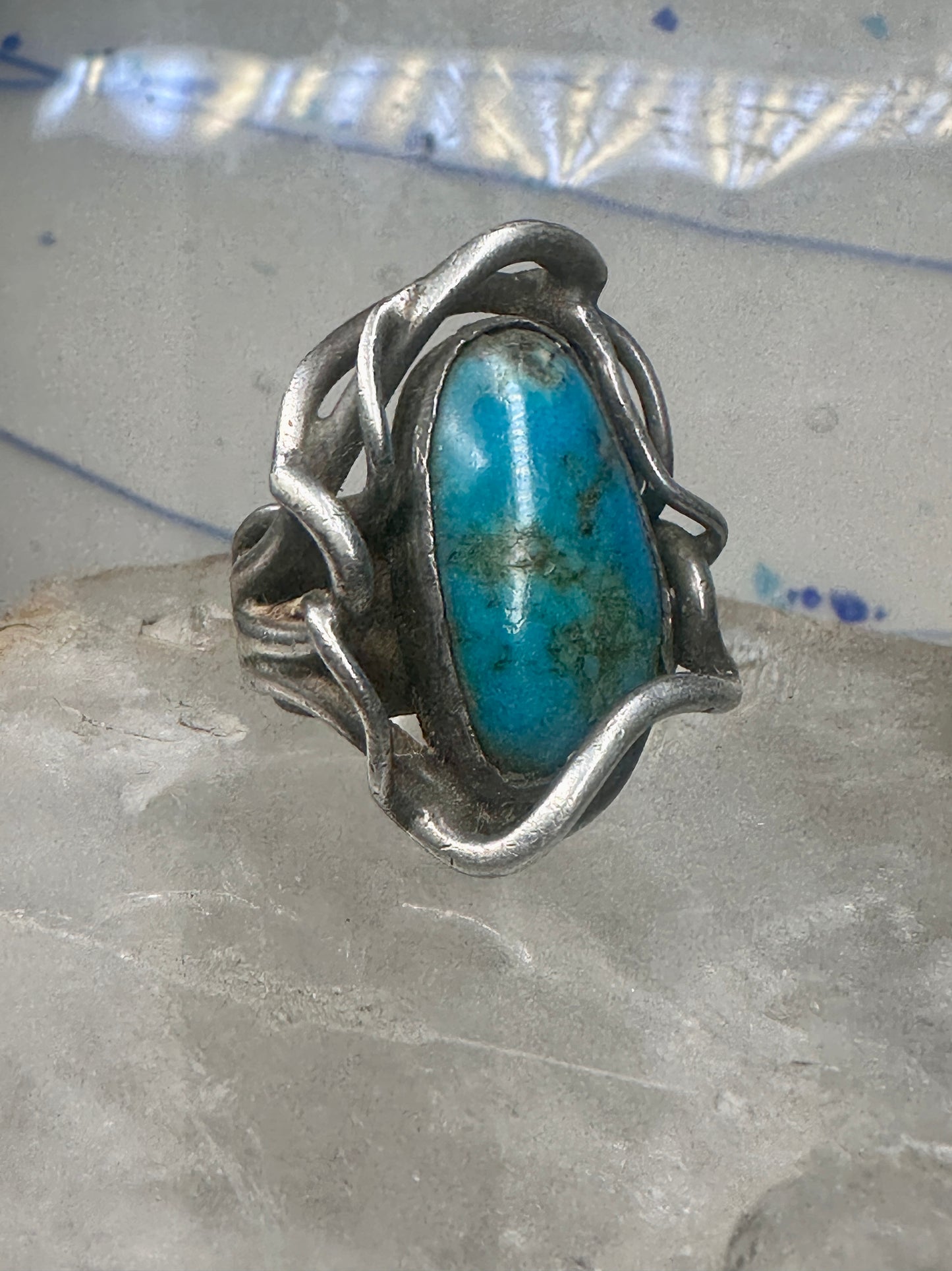 Turquoise ring size 6 turquoise brutalist southwest sterling silver sterling women