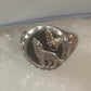 Black Hills Gold ring onyx wolf barking at moon band size 10 band sterling silver men women