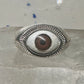 Eye ball ring brown eyeball band sterling silver size 8 women girls