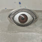 Eye ball ring brown eyeball band sterling silver size 8 women girls