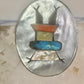 Kachina ring Navajo mop turquoise coral onyx size 7 sterling silver women
