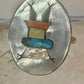 Kachina ring Navajo mop turquoise coral onyx size 7 sterling silver women