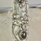 Long eagle ring onyx Navajo leaves full finger band&nbsp; size 7 sterling silver women AS IS