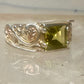 Vintage Coleman Black Hills Gold Sterling Silver 12K Gold Princess Green Quartz Ring Size 5 925
