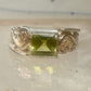 Vintage Coleman Black Hills Gold Sterling Silver 12K Gold Princess Green Quartz Ring Size 5 925