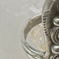 Long eagle ring onyx Navajo leaves full finger band&nbsp; size 7 sterling silver women AS IS