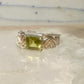 Vintage Coleman Black Hills Gold Sterling Silver 12K Gold Princess Green Quartz Ring Size 5 925