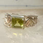 Vintage Coleman Black Hills Gold Sterling Silver 12K Gold Princess Green Quartz Ring Size 5 925