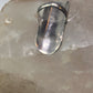 Long eagle ring onyx Navajo leaves full finger band&nbsp; size 7 sterling silver women AS IS