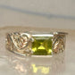 Vintage Coleman Black Hills Gold Sterling Silver 12K Gold Princess Green Quartz Ring Size 5 925