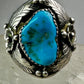 Navajo Turquoise ring squash blossom leaves band size 9.75 sterling silver women men