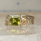 Vintage Coleman Black Hills Gold Sterling Silver 12K Gold Princess Green Quartz Ring Size 5 925