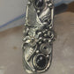 Long eagle ring onyx Navajo leaves full finger band&nbsp; size 7 sterling silver women AS IS