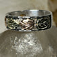 Black Hills Gold ring size 10.75 rose leaves wedding sterling silver band women men