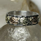 Black Hills Gold ring size 10.75 rose leaves wedding sterling silver band women men