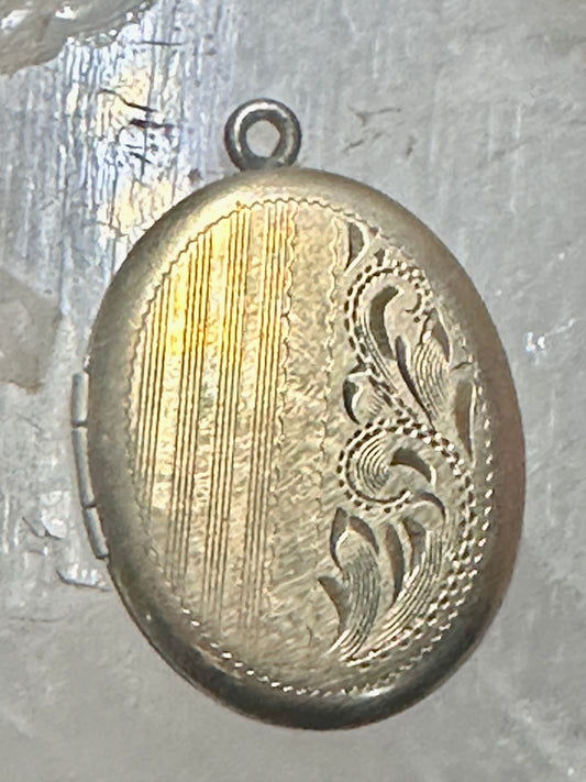 Oval locket photo pendant 1/20 12K gold filled photo women girls