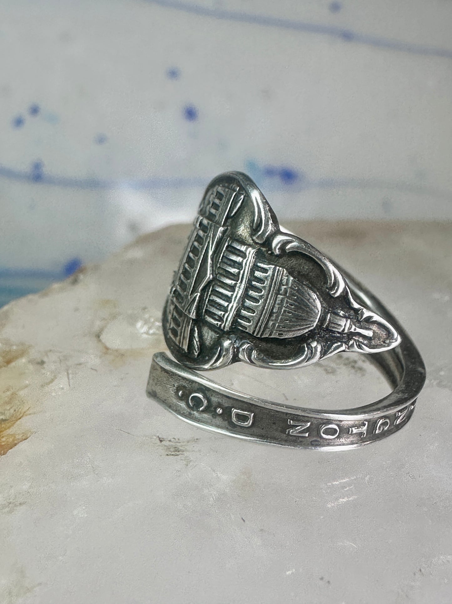 Spoon ring Vintage Washington DC spoon band size 4.75 sterling silver women girls