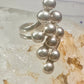 Long bubble bead ring boho full finger band size 7.50 sterling silver women