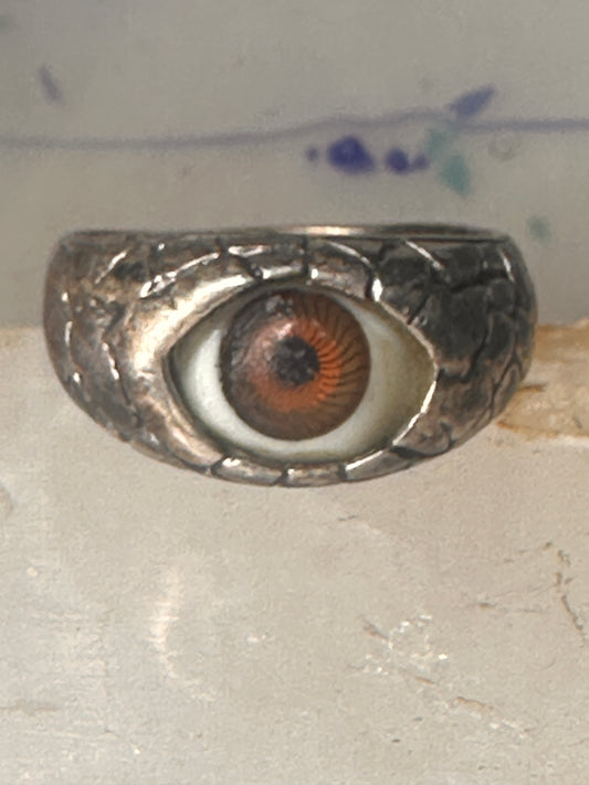 Vintage Eye ring size 11.50 snake surface design band sterling silver women men