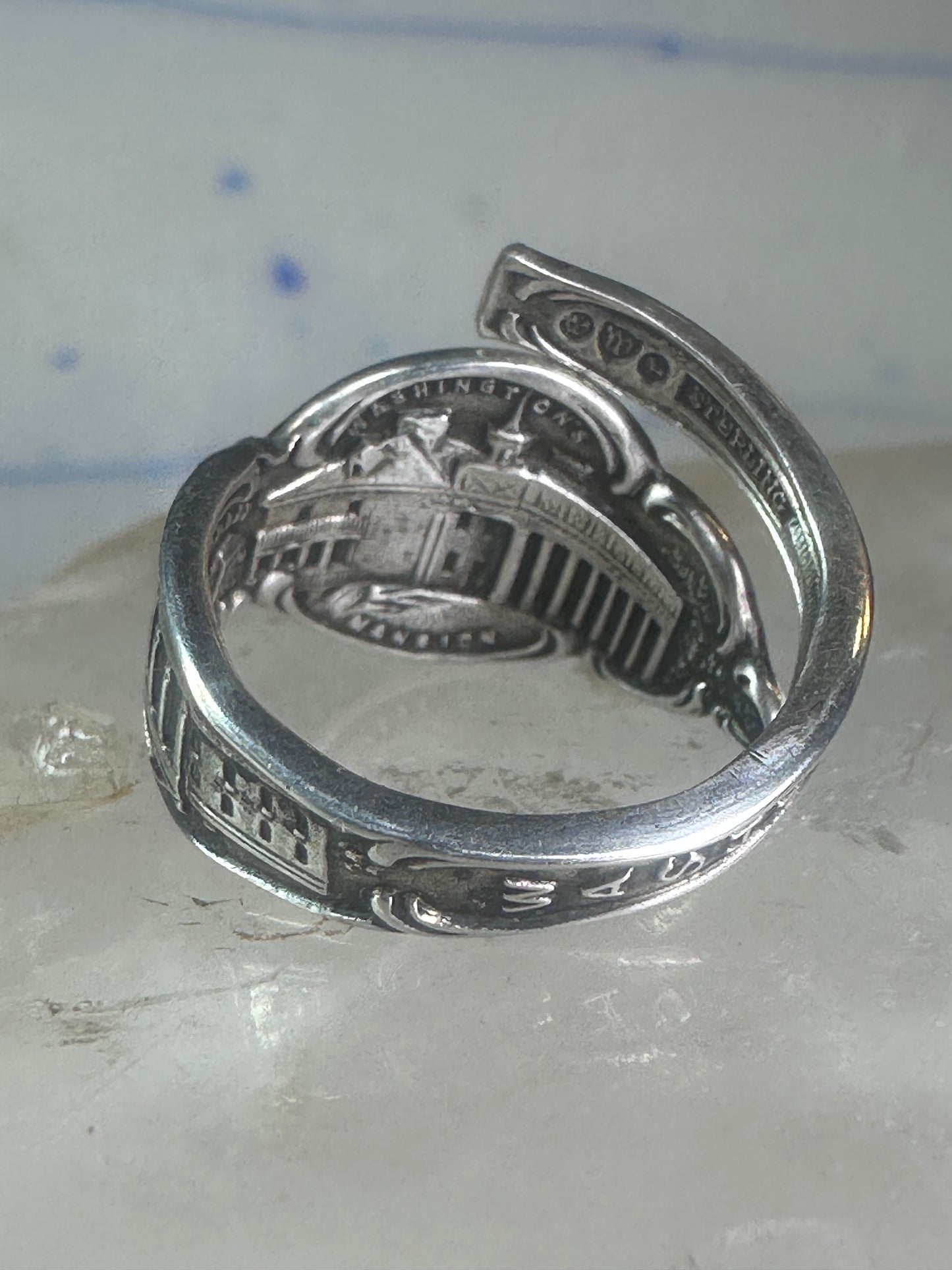 Spoon ring Vintage Washington DC spoon band size 4.75 sterling silver women girls