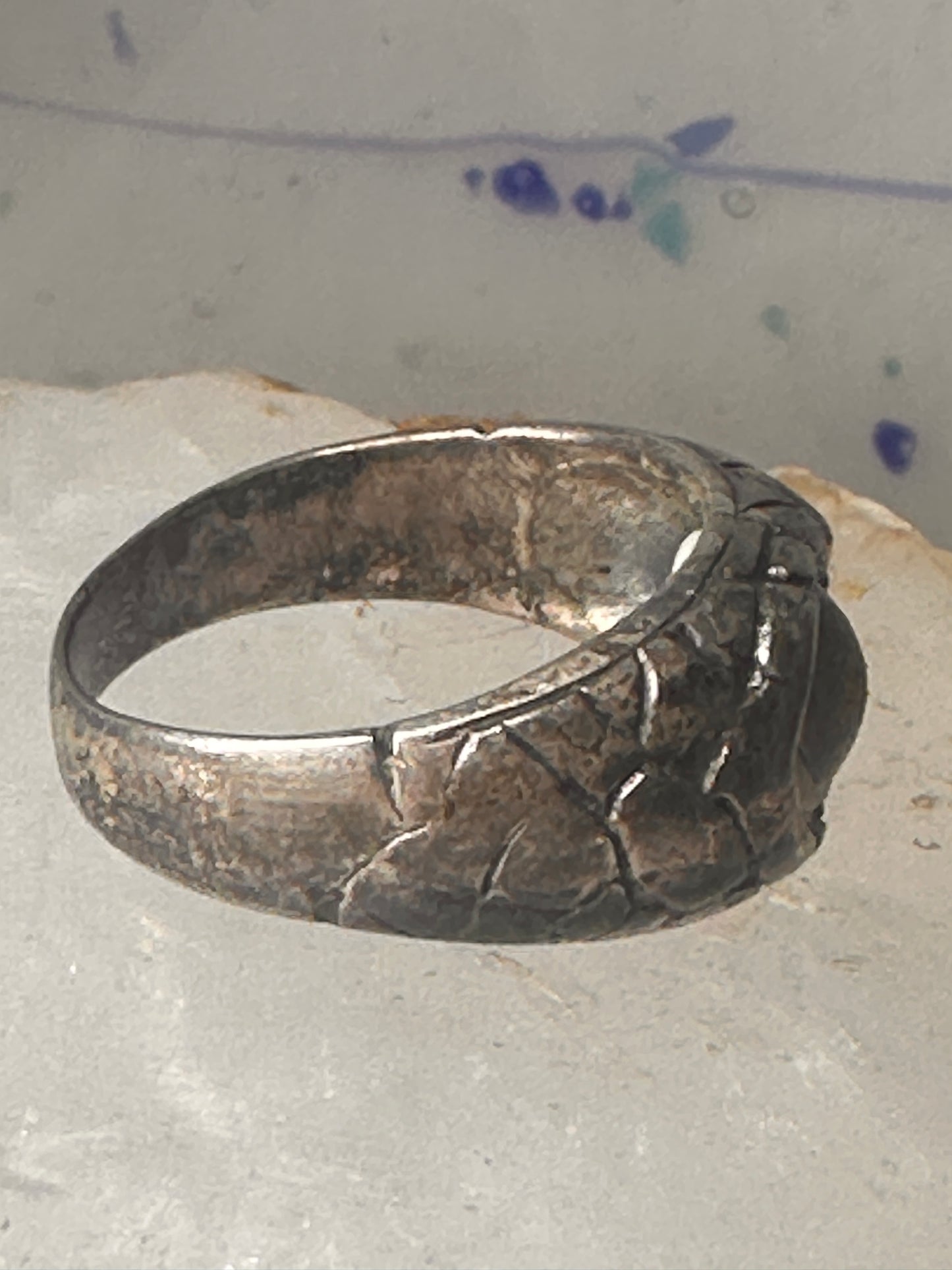 Vintage Eye ring size 11.50 snake surface design band sterling silver women men