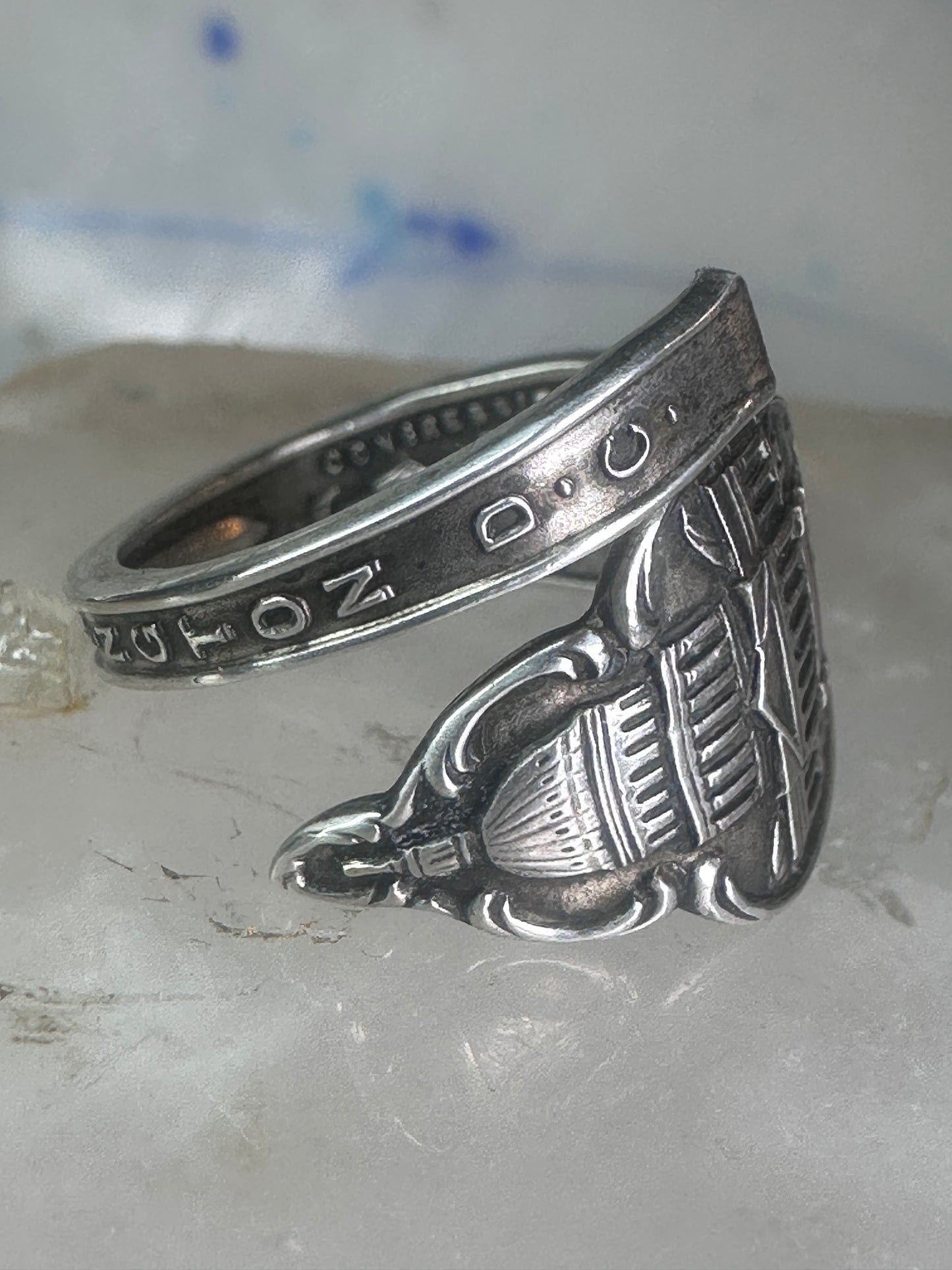Spoon ring Vintage Washington DC spoon band size 4.75 sterling silver women girls
