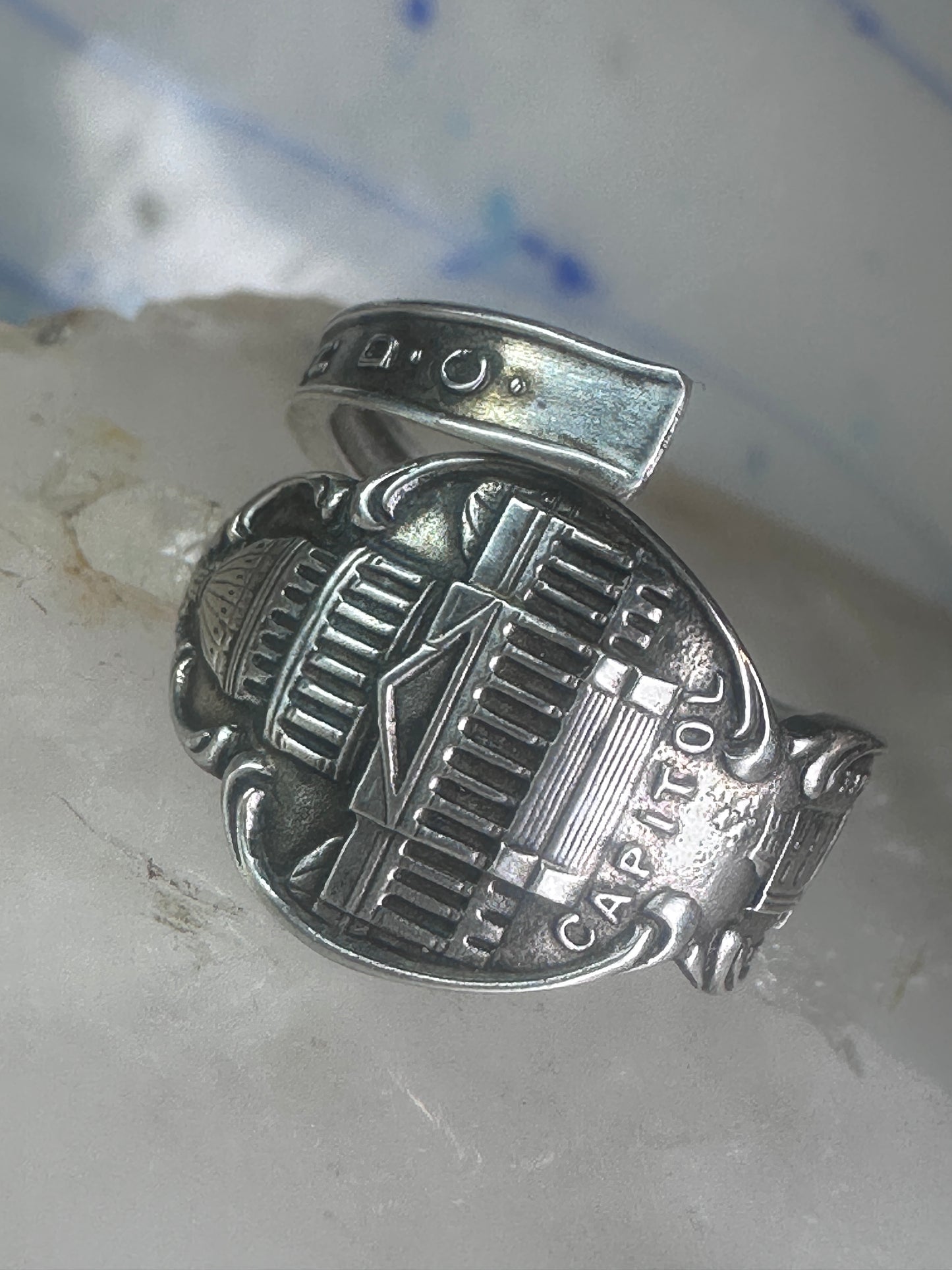 Spoon ring Vintage Washington DC spoon band size 4.75 sterling silver women girls