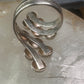 Long bubble bead ring boho full finger band size 7.50 sterling silver women