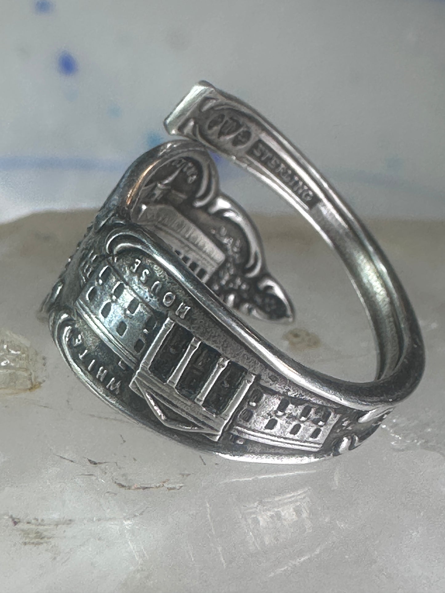 Spoon ring Vintage Washington DC spoon band size 4.75 sterling silver women girls