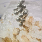 Long bubble bead ring boho full finger band size 7.50 sterling silver women