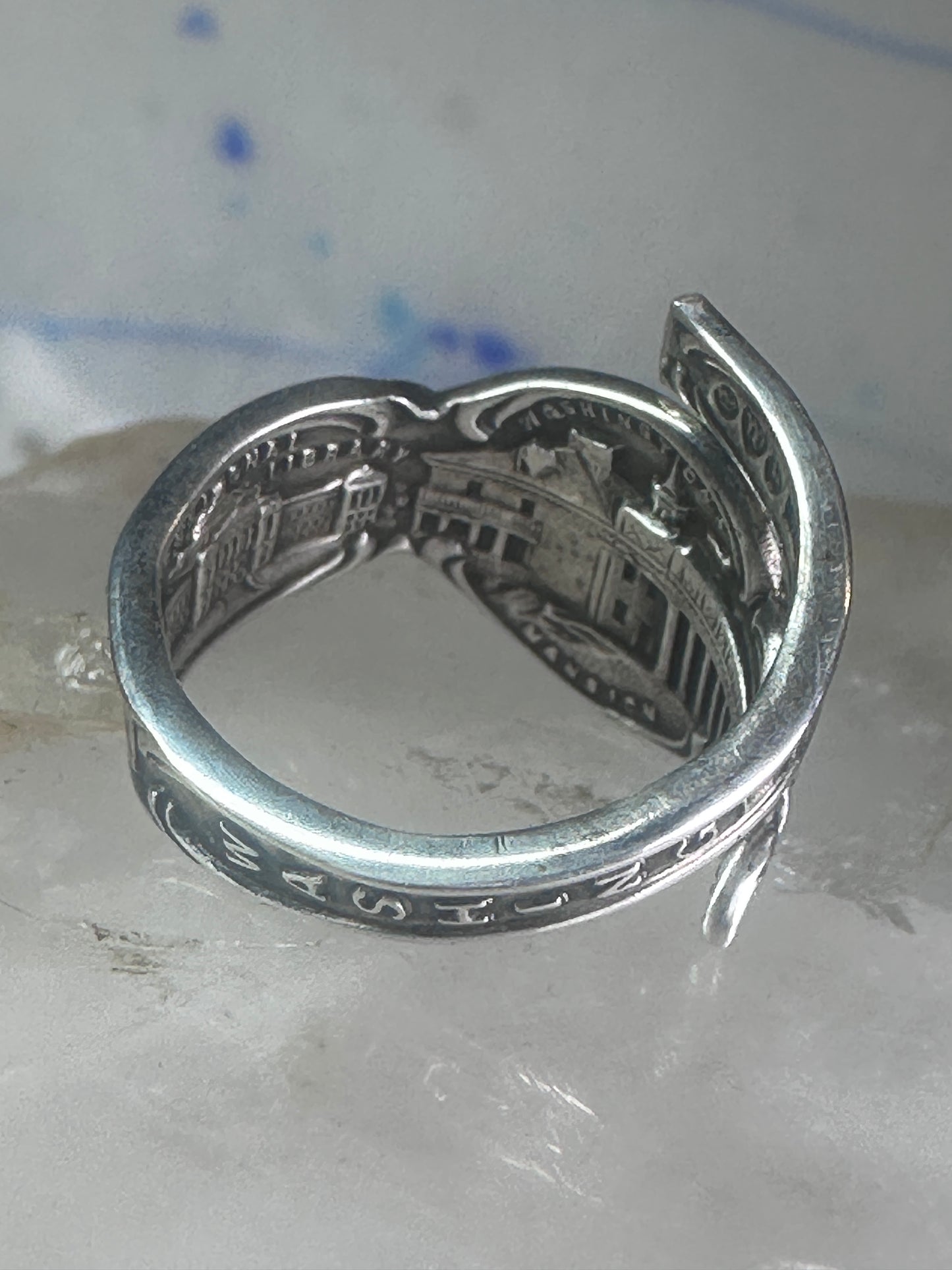 Spoon ring Vintage Washington DC spoon band size 4.75 sterling silver women girls