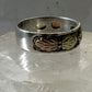 Black Hills Gold ring size 10.75 rose leaves wedding sterling silver band women men