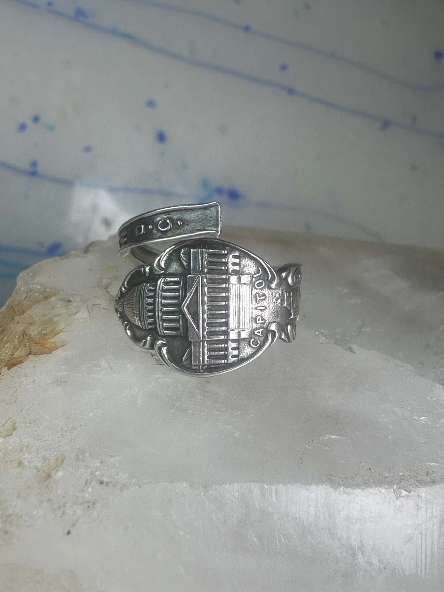 Spoon ring Vintage Washington DC spoon band size 4.75 sterling silver women girls