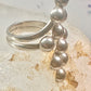 Long bubble bead ring boho full finger band size 7.50 sterling silver women