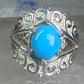 Black Hills Gold ring Turquoise band size 8 sterling silver women girls