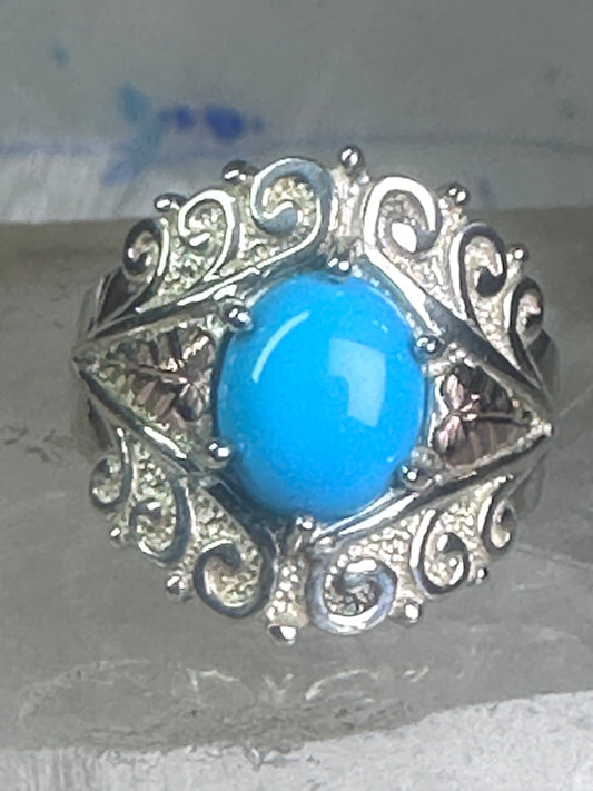 Black Hills Gold ring Turquoise band size 8 sterling silver women girls