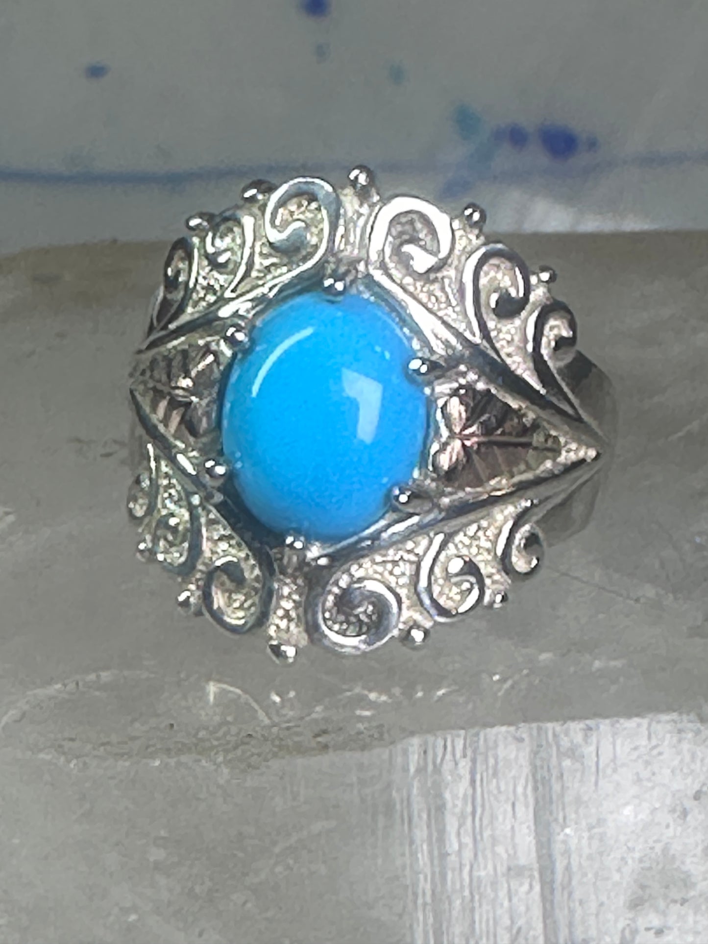 Black Hills Gold ring Turquoise band size 8 sterling silver women girls