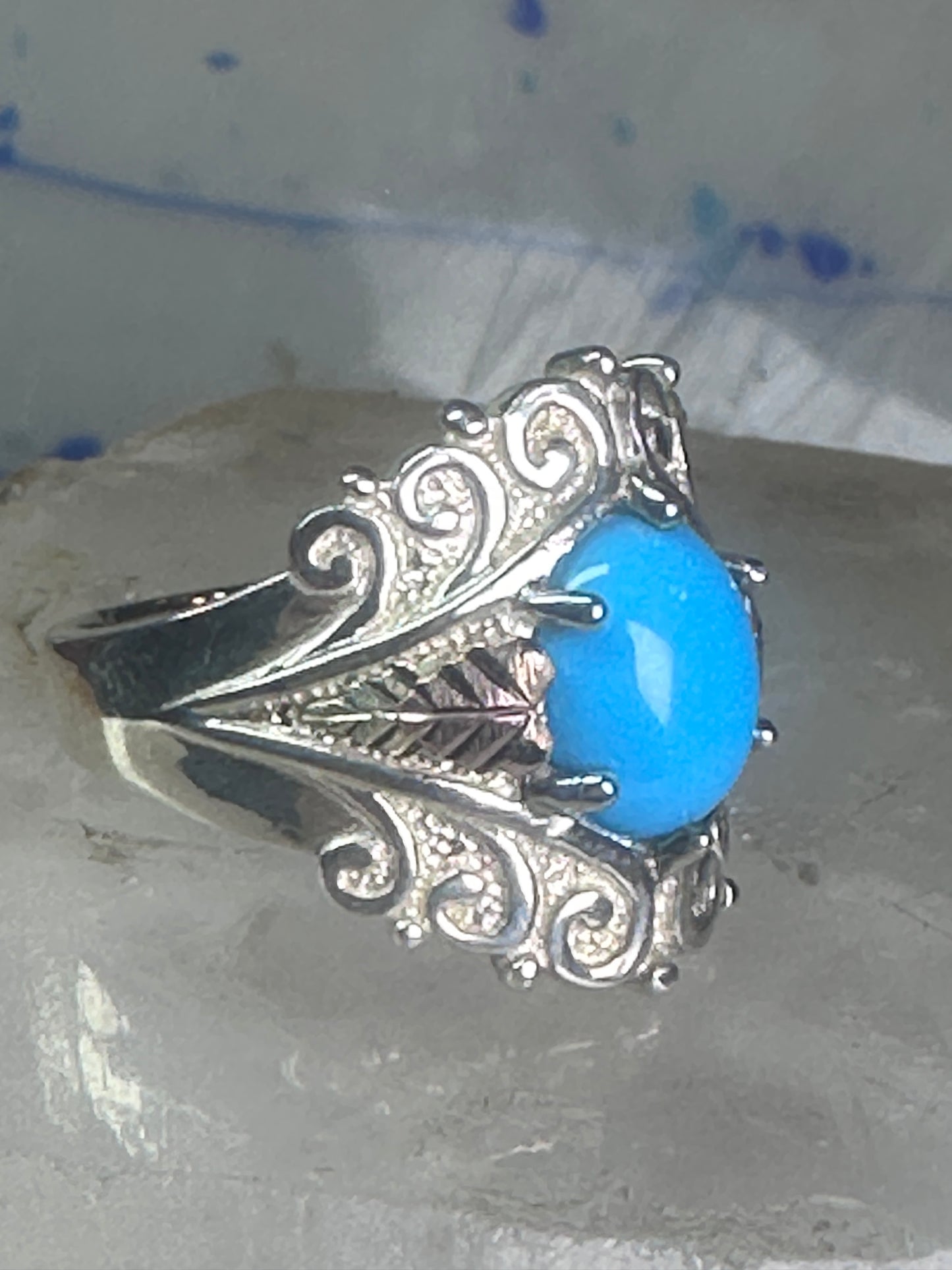 Black Hills Gold ring Turquoise band size 8 sterling silver women girls