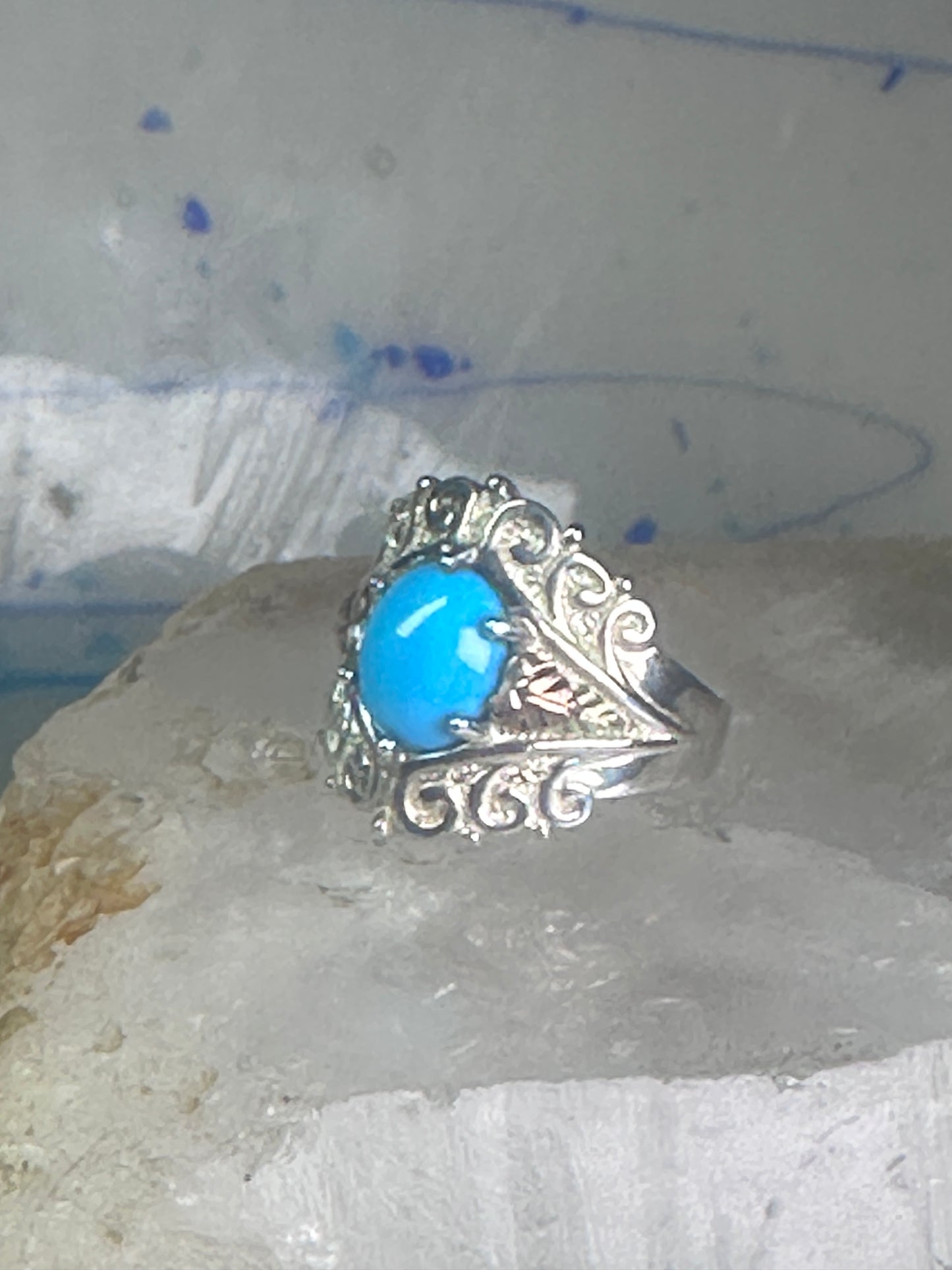 Black Hills Gold ring Turquoise band size 8 sterling silver women girls