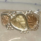 Vintage Black Hills Gold Style Sterling Silver 12K Gold Grape Leaf Ring Size 8.75 925
