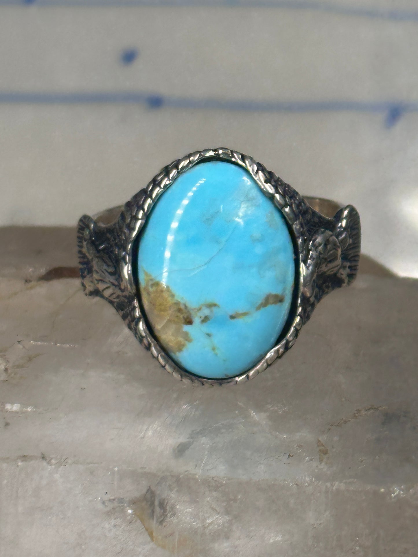 Eagle ring signed turquoise size 12 sterling silver Carolyn Pollack women men