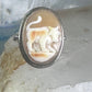 Bull ring Cameo Shell Taurus Zodiac band size 4 800 silver women girls