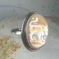 Bull ring Cameo Shell Taurus Zodiac band size 4 800 silver women girls