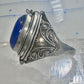 Poison ring blue lapis boho Size 8 sterling silver women