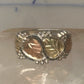 Vintage Black Hills Gold Style Sterling Silver 12K Gold Grape Leaf Ring Size 8.75 925