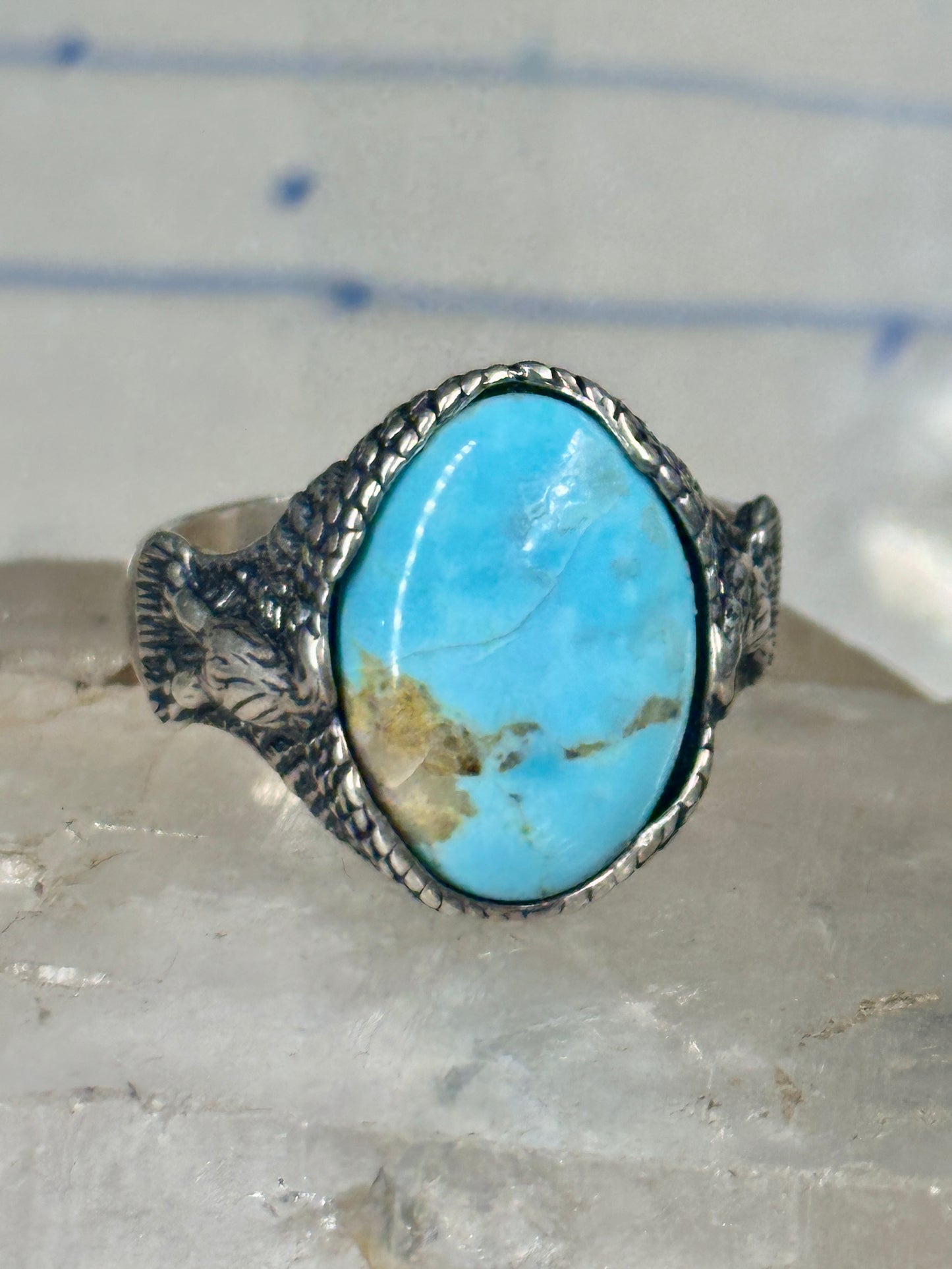 Eagle ring signed turquoise size 12 sterling silver Carolyn Pollack women men